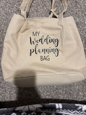 Canvas Wedding Planning Tote Bag - Cream